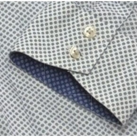 Ted Baker Shirt Mens Medium 15.5 32/33 Blue White Printed Button Down Endurance - Picture 12 of 13